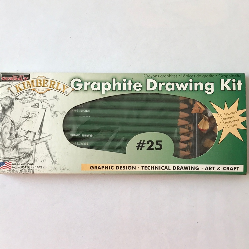 Kimberly Graphite Drawing Kit - 10 Green Pencils
